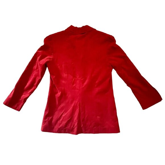 Vintage Lilli Ann Red Womens Ultrasuede Blazer Size 10 Notched Lapel - Picture 13 of 16